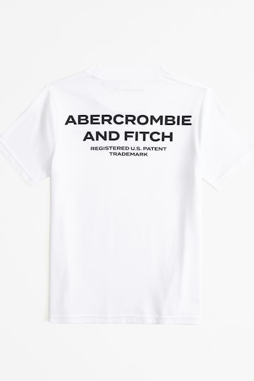 Abercrombie & Fitch Holiday Speed Boat Back Print Graphic White T-Shirt