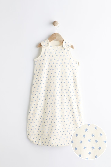Blue Mini Star Baby 100% Cotton 1 Tog Sleep Bag
