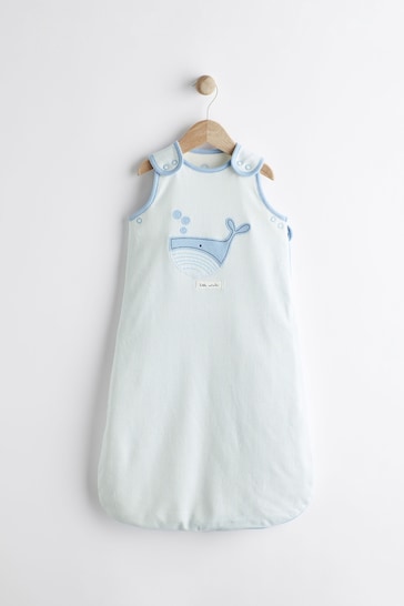 Blue White Stripe Whale Baby 100% Cotton 1 Tog Sleep Bag