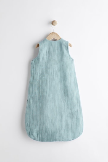 Blue Muslin Baby 100% Cotton 1 Tog Sleep Bag