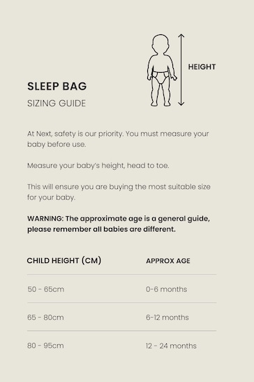 Grey Cloud Baby 100% Cotton 2.5 Tog Sleep Bag