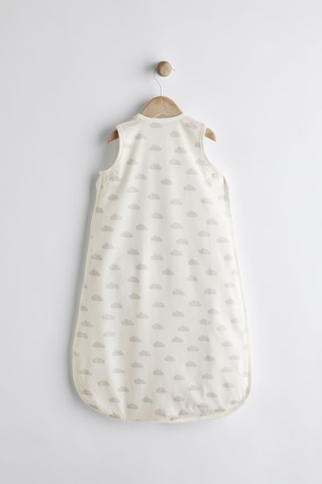 Grey Cloud Print Baby 100% Cotton 0.5 Tog Sleep Bag