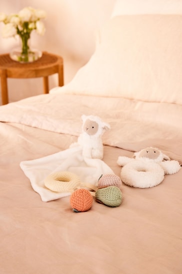 White Sheep Baby Rattle