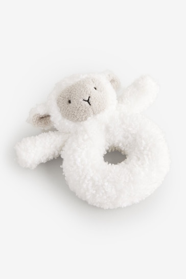 White Sheep Baby Rattle