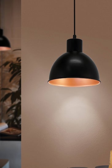 Eglo Black Truro Domed Pendant Ceiling Light