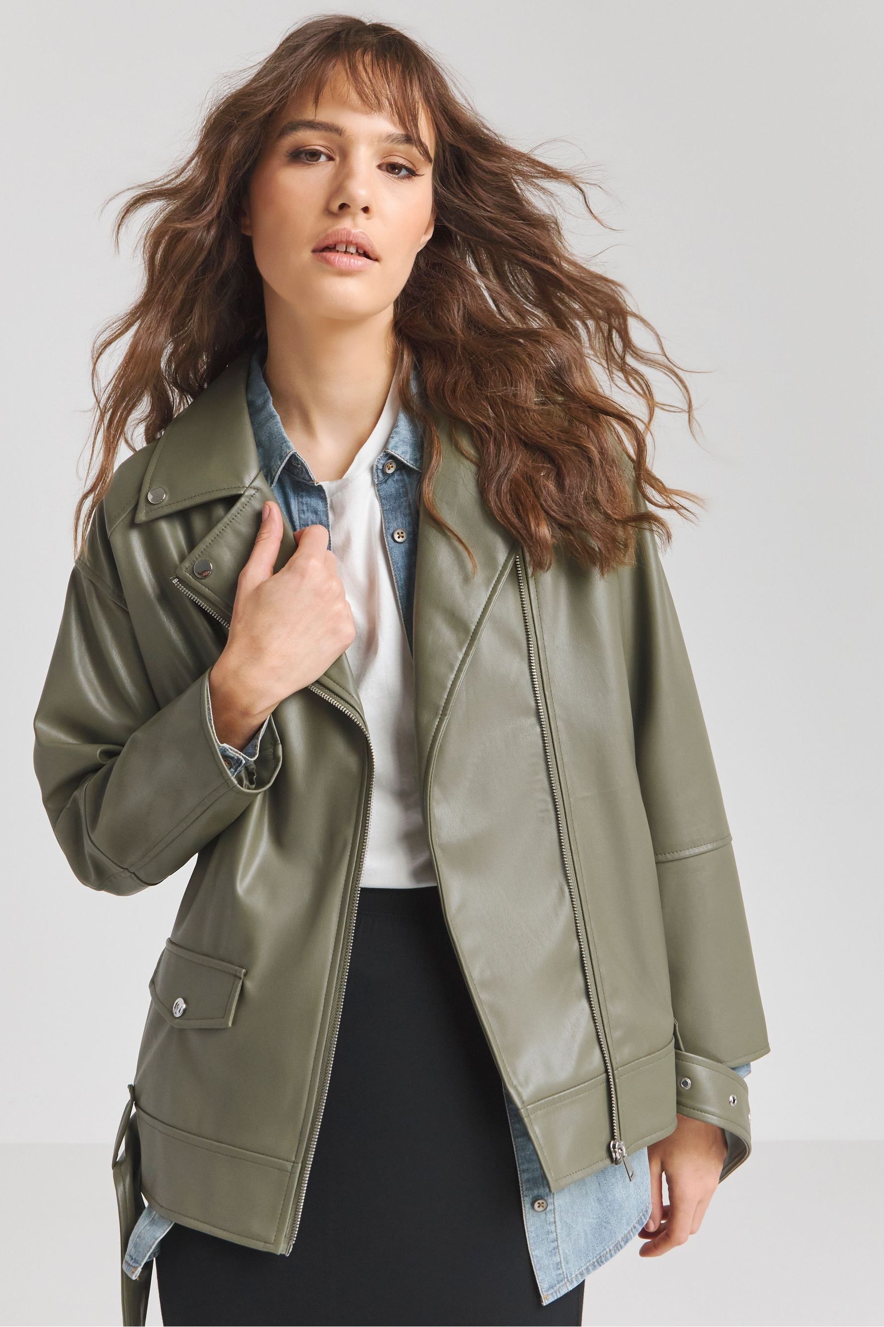 Simply be leather best sale jacket