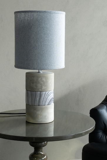 Libra Interiors Grey Concrete & Porcelain Table Lamp