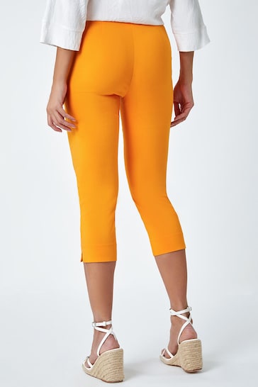 Roman Dark Orange Cropped Stretch Trousers