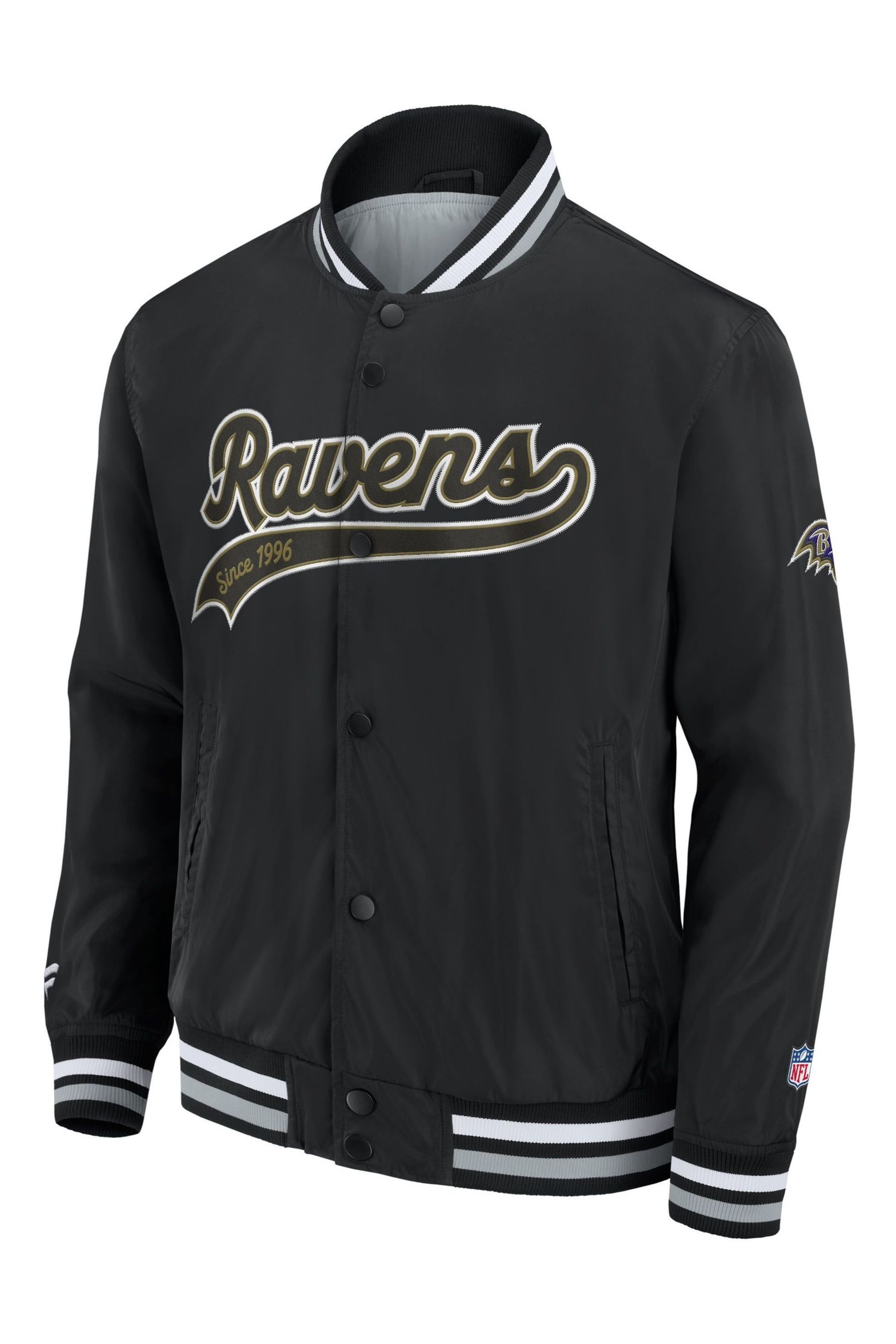 Buy Fanatics NFL Baltimore Ravens Sateen Black Jacket from the