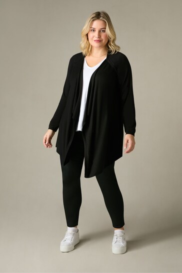 Live Unlimited Curve Knitted Waterfall Black Cardigan