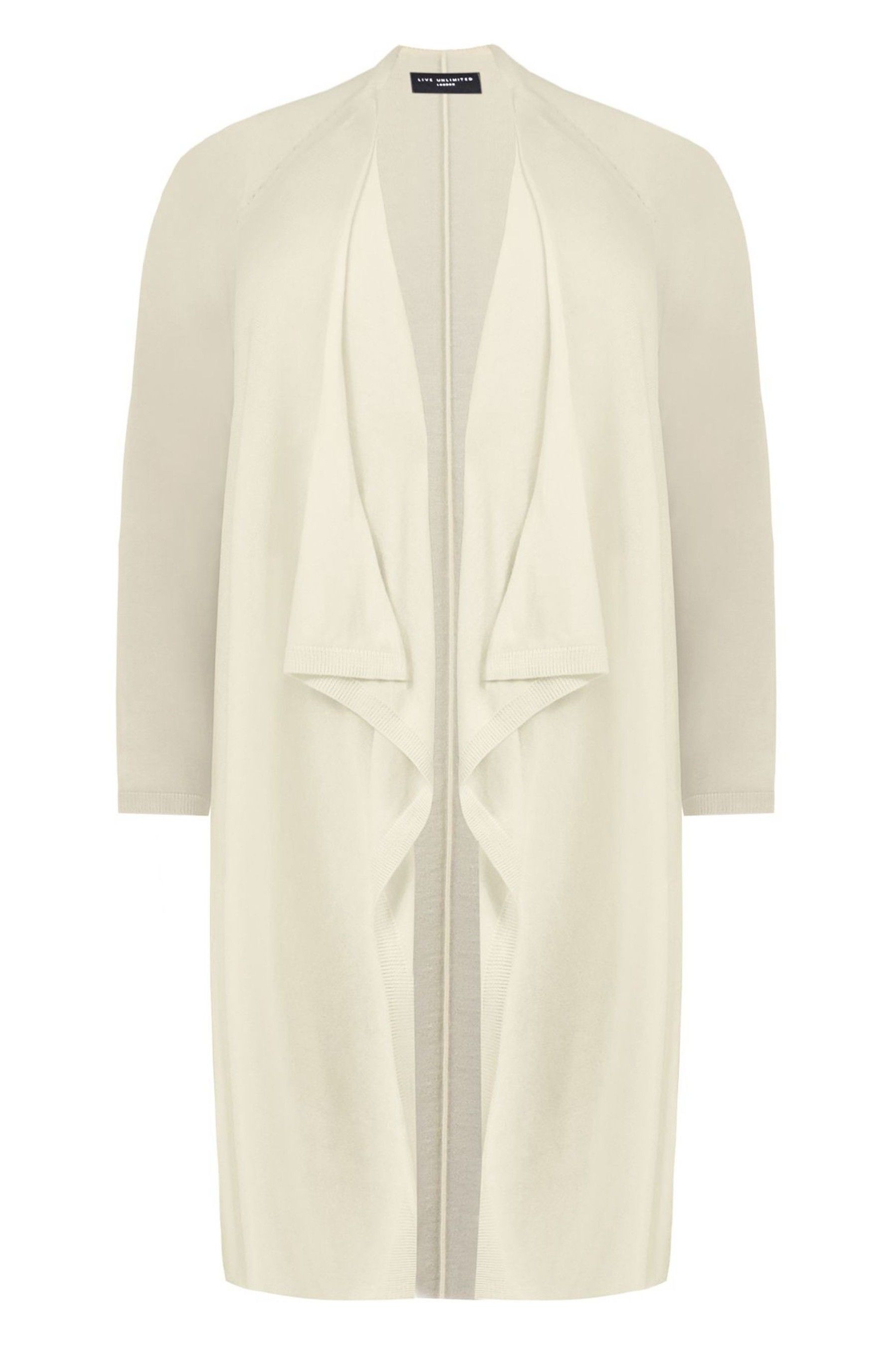 Buy Live Unlimited Natural Curve Knitted Waterfall Cardigan from