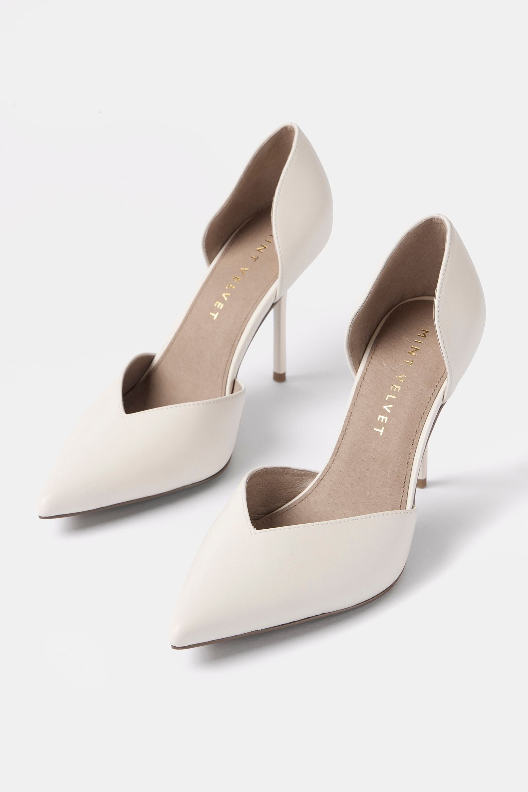 Mint Velvet Cream Leather Court Shoes