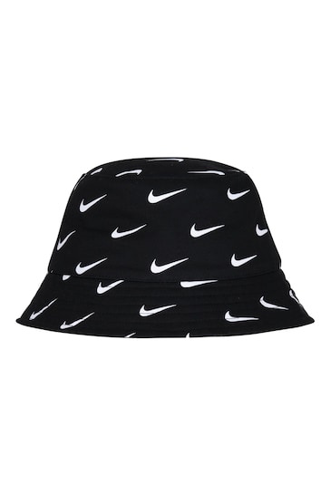Nike Black Little Kids Swoosh Bucket Hat