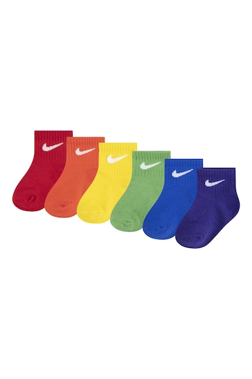 Nike Multi Infant Swoosh Ankle Socks 6 Pack