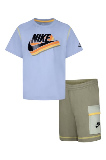 Nike Green Little Kids Reimagine T-Shirt and Shorts Set