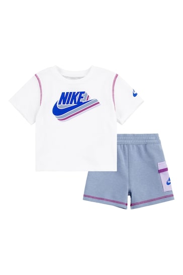 Nike Grey Little Kids Reimagine T-Shirt and Shorts Set