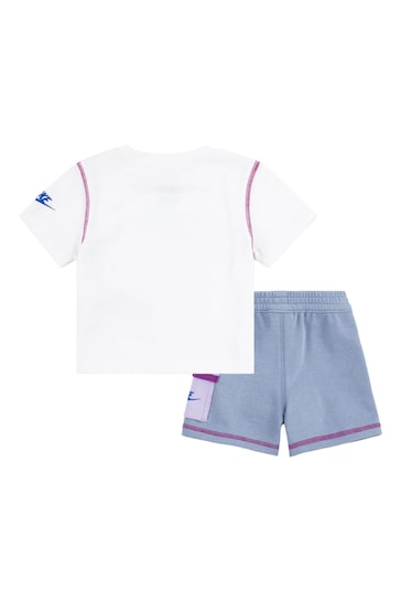 Nike Grey Little Kids Reimagine T-Shirt and Shorts Set