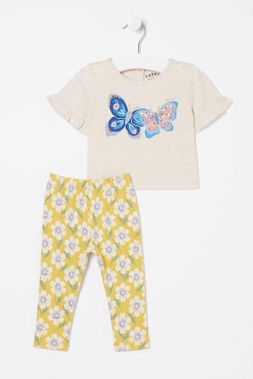 FatFace Natural Butterfly Graphic Leggings Set