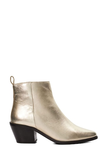 Dune London Gold Papz Low Western Boots