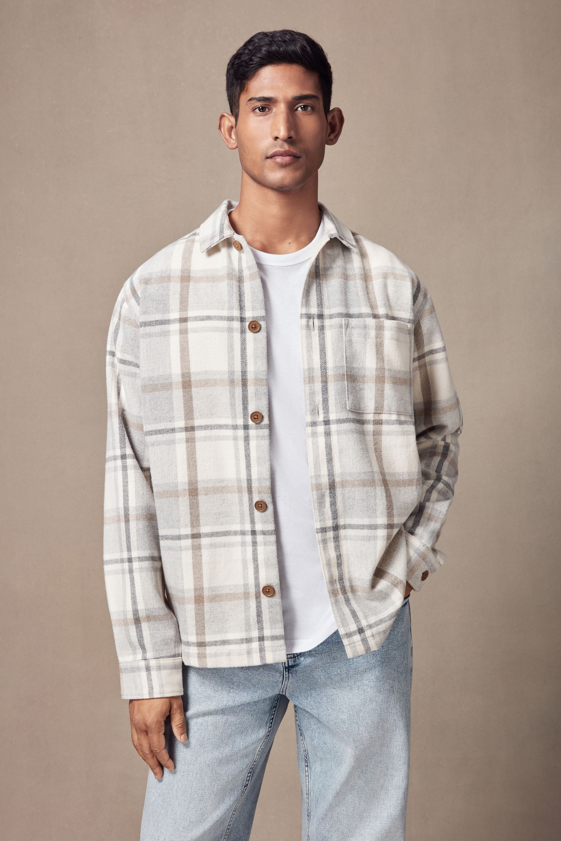Check shacket with wool clearance