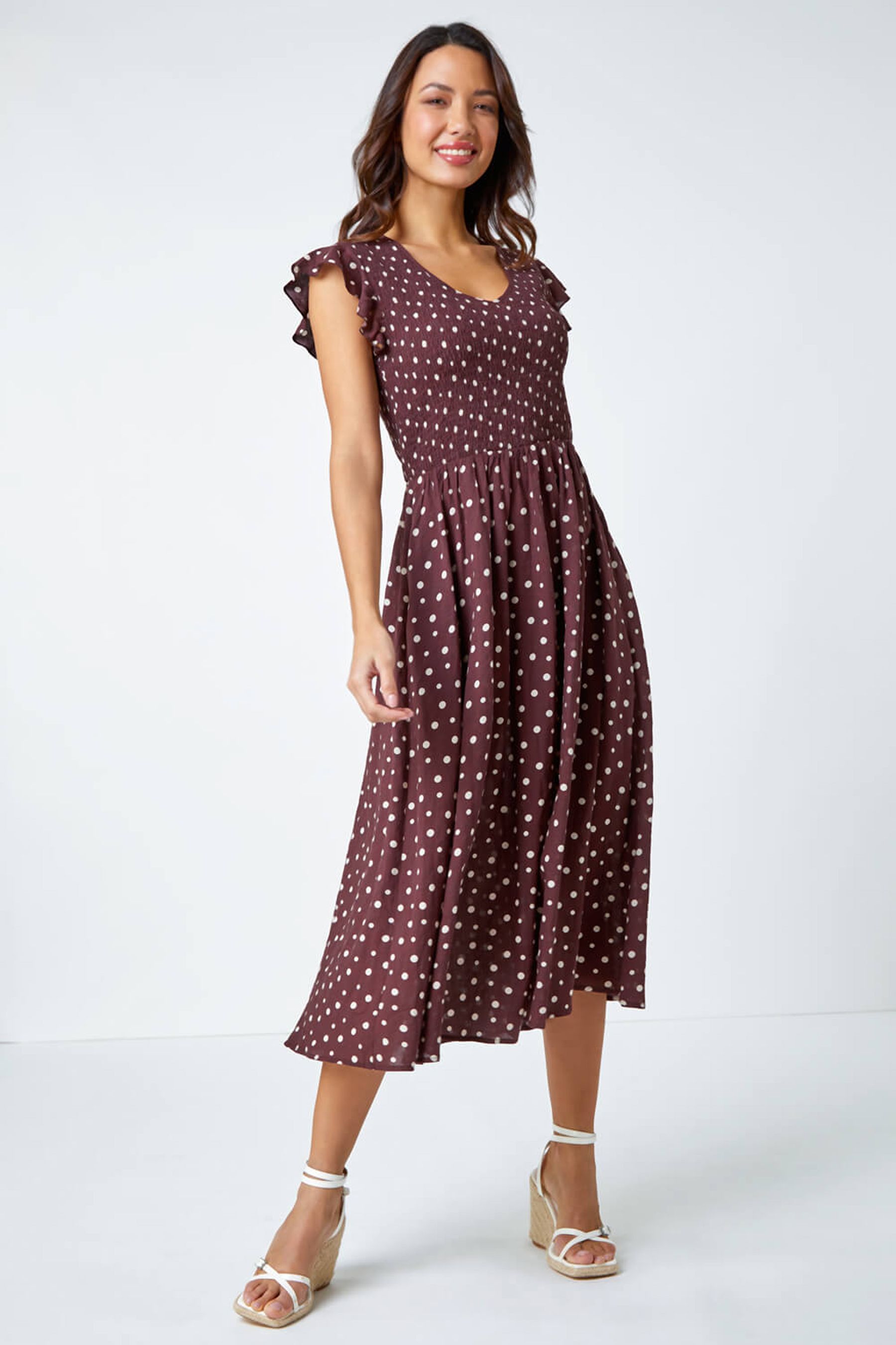Next tan spot dress online