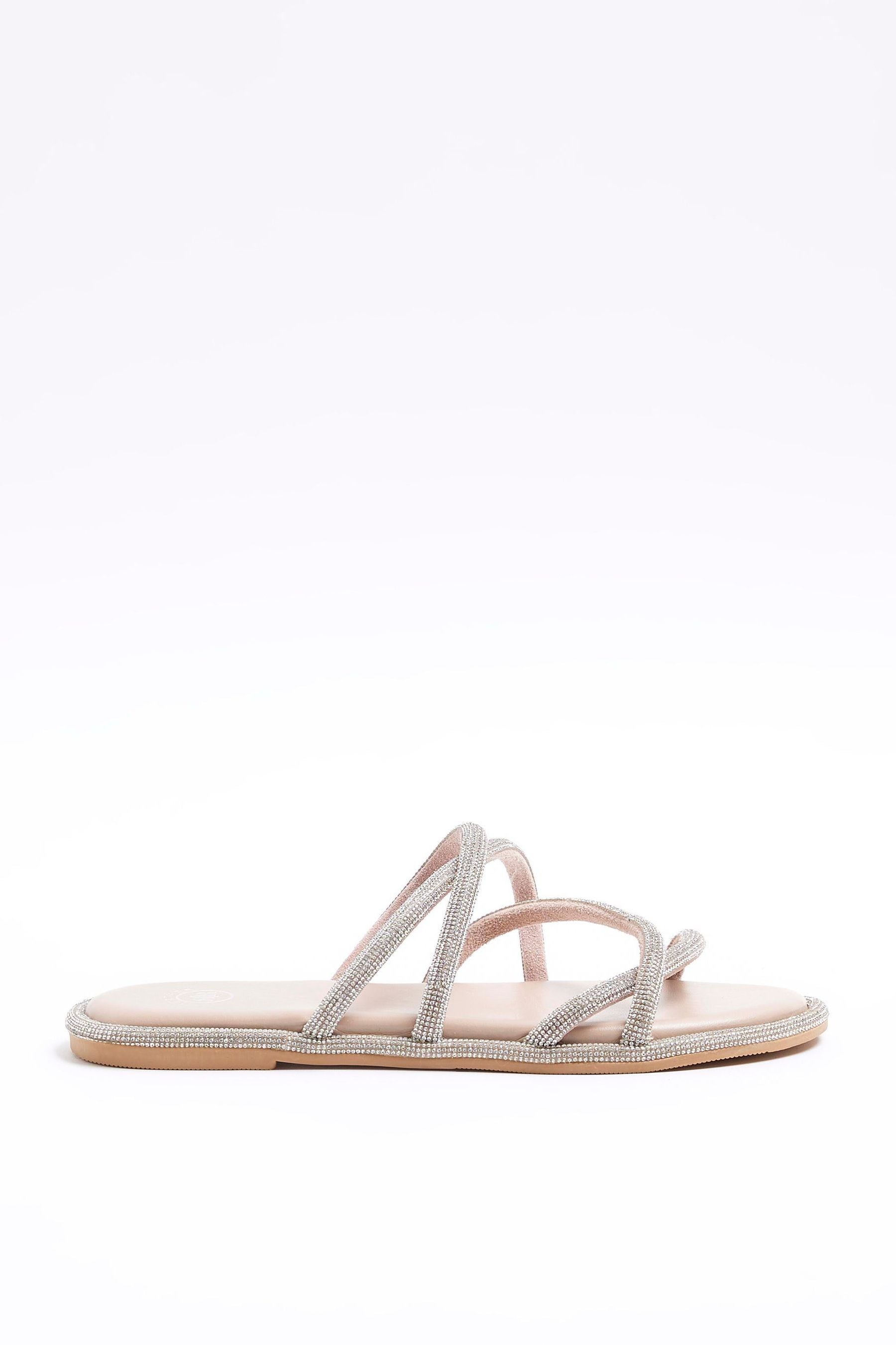 Buy River Island Pink Diamonte Twist Sandals from the Next UK