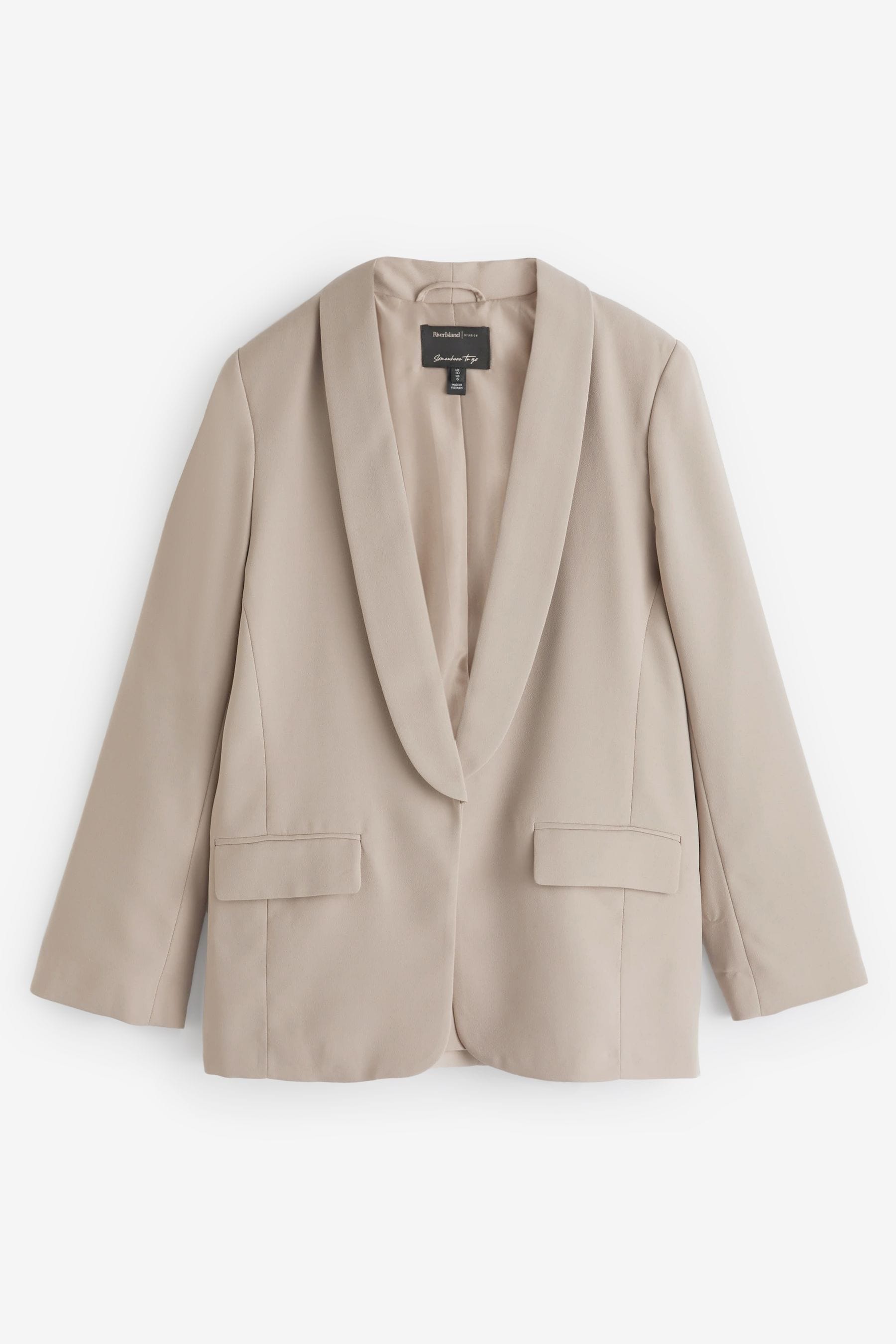 Beige blazer river island clearance