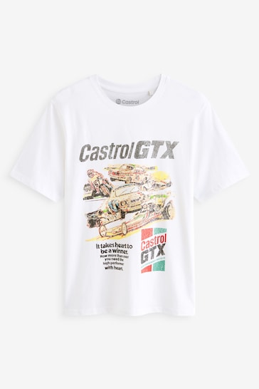 Castrol White License T-Shirt