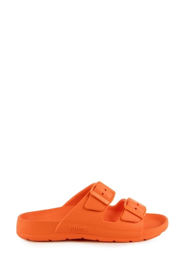 Totes Orange Solbounce Ladies Adjustable Double Buckle Slides