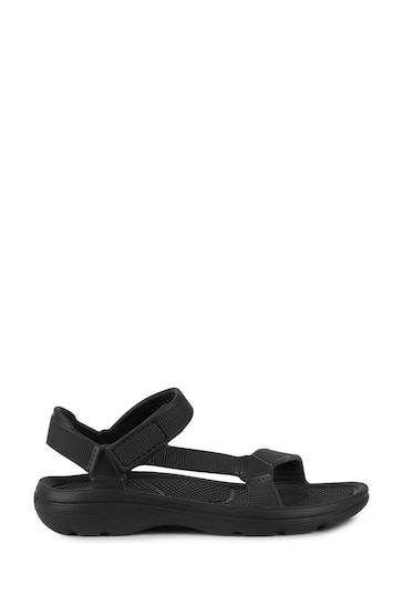 Totes Black Solbounce Ladies Adjustable Velcro Sport Sandals