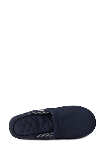 Totes black Blue Isotoner Textured Mules With Stripe Lining And Pillowstep