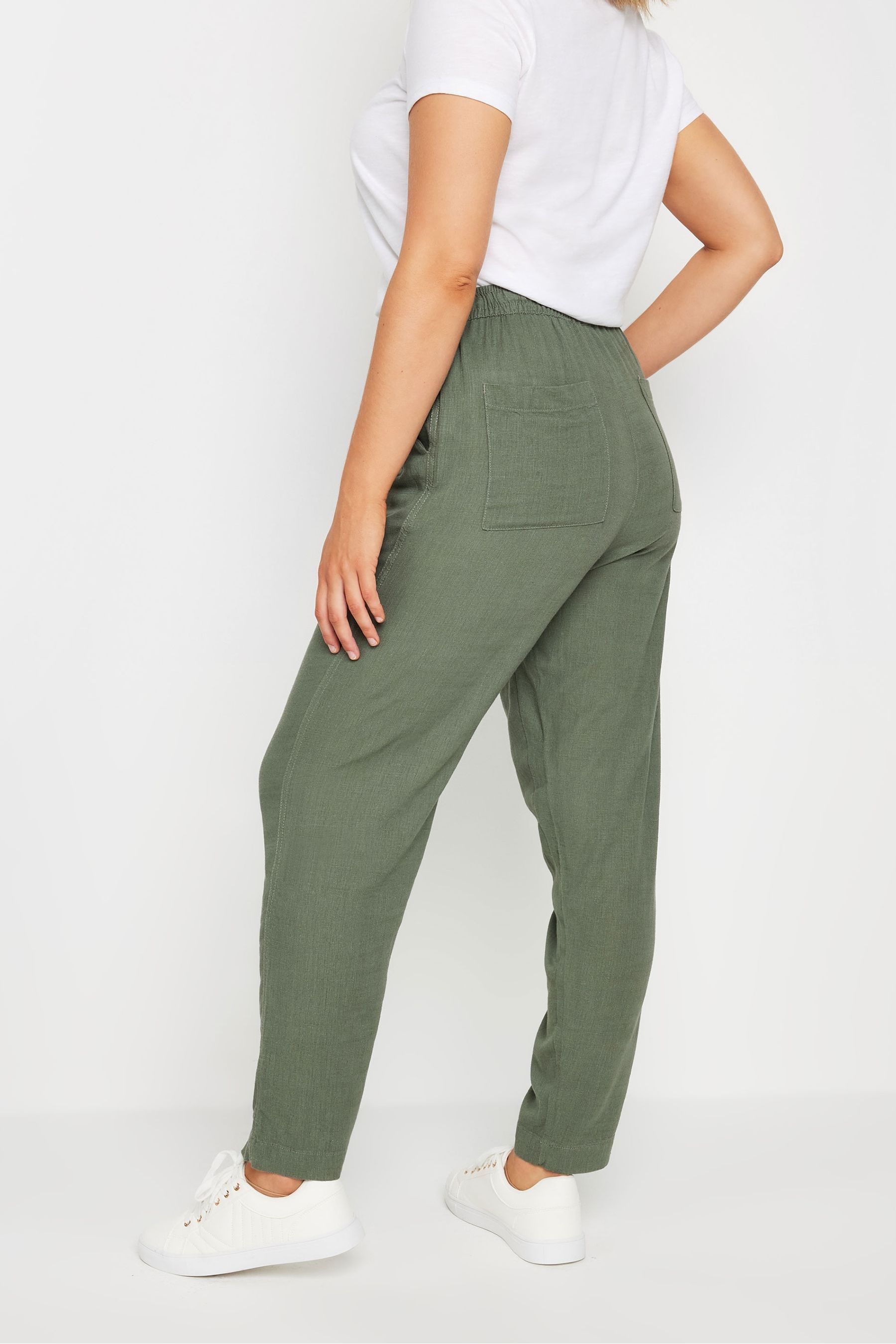 Buy M Co Green Linen Joggers from the Next UK online shop