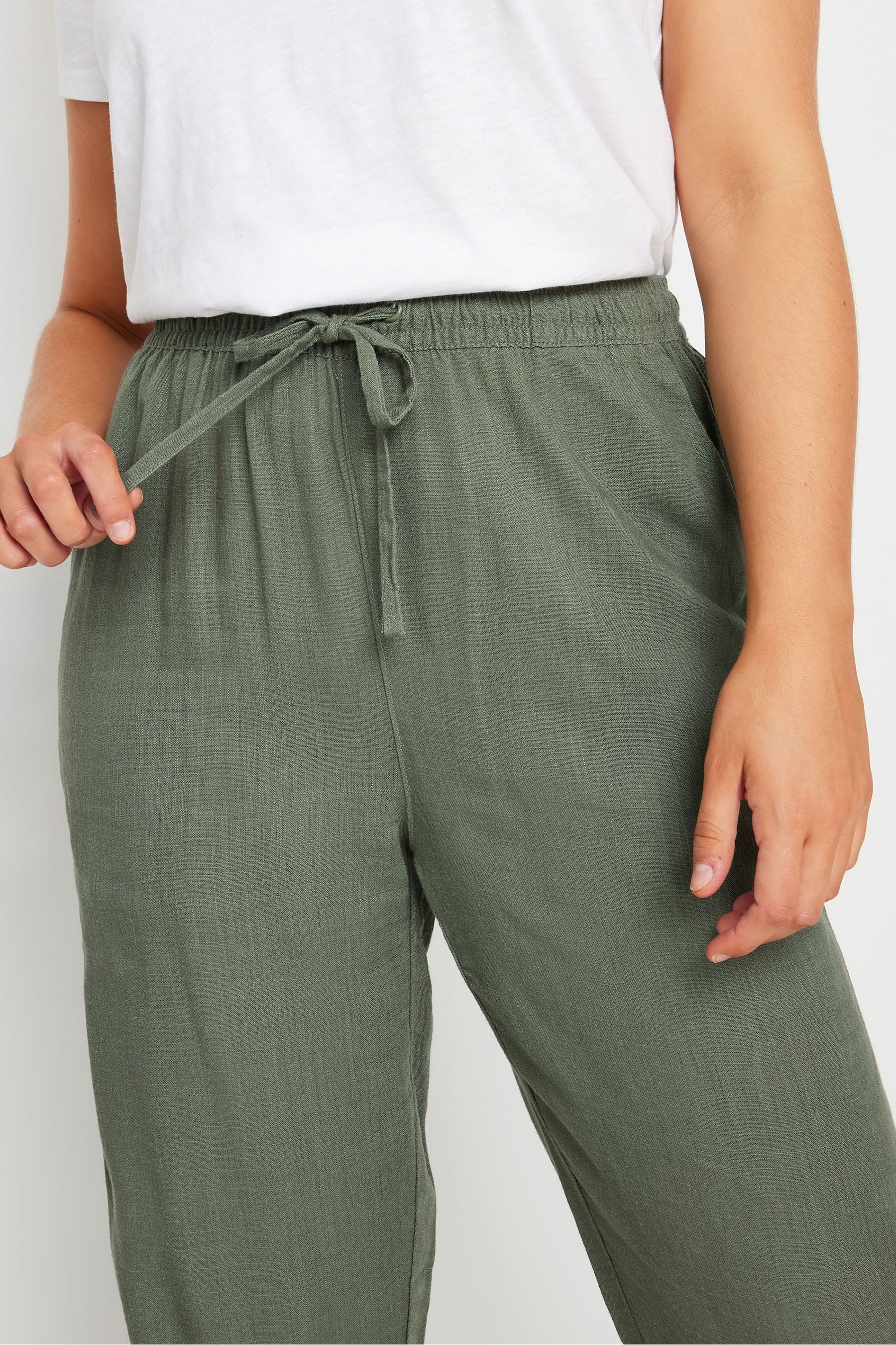 Green dji linen joggers