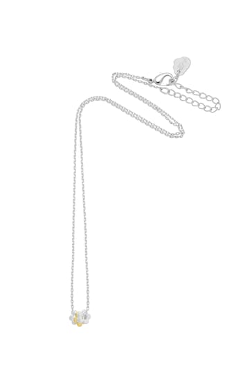 Estella Bartlett Silver Multi Flower Bead Necklace - Silver Chain