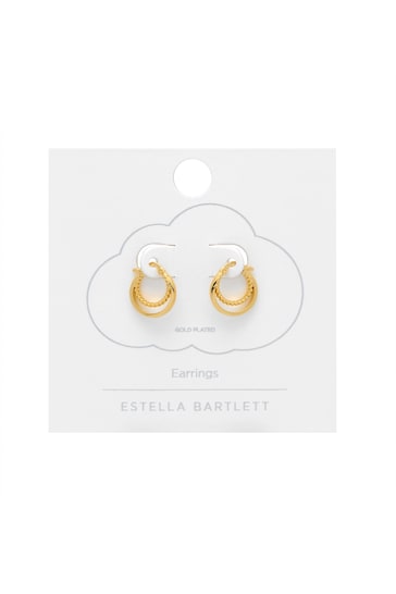 Estella Bartlett Gold Double Twisted Hoop Earrings