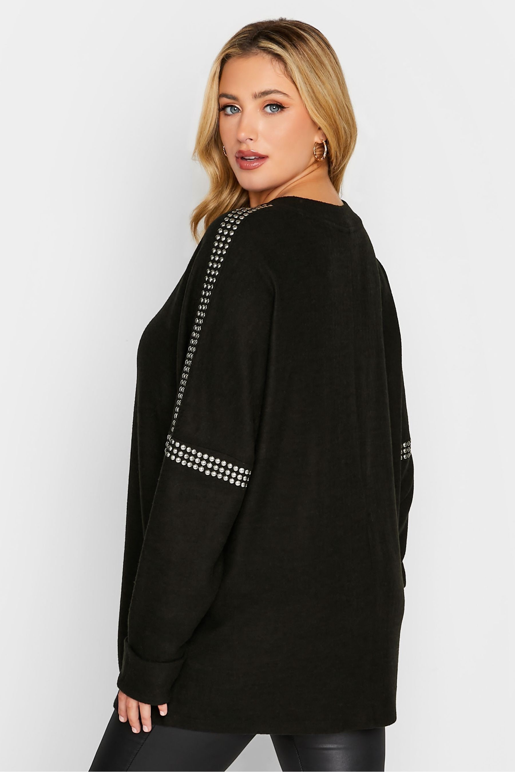 Buy Yours Curve Black Studded Batwing Jumper from the Next UK online shop
