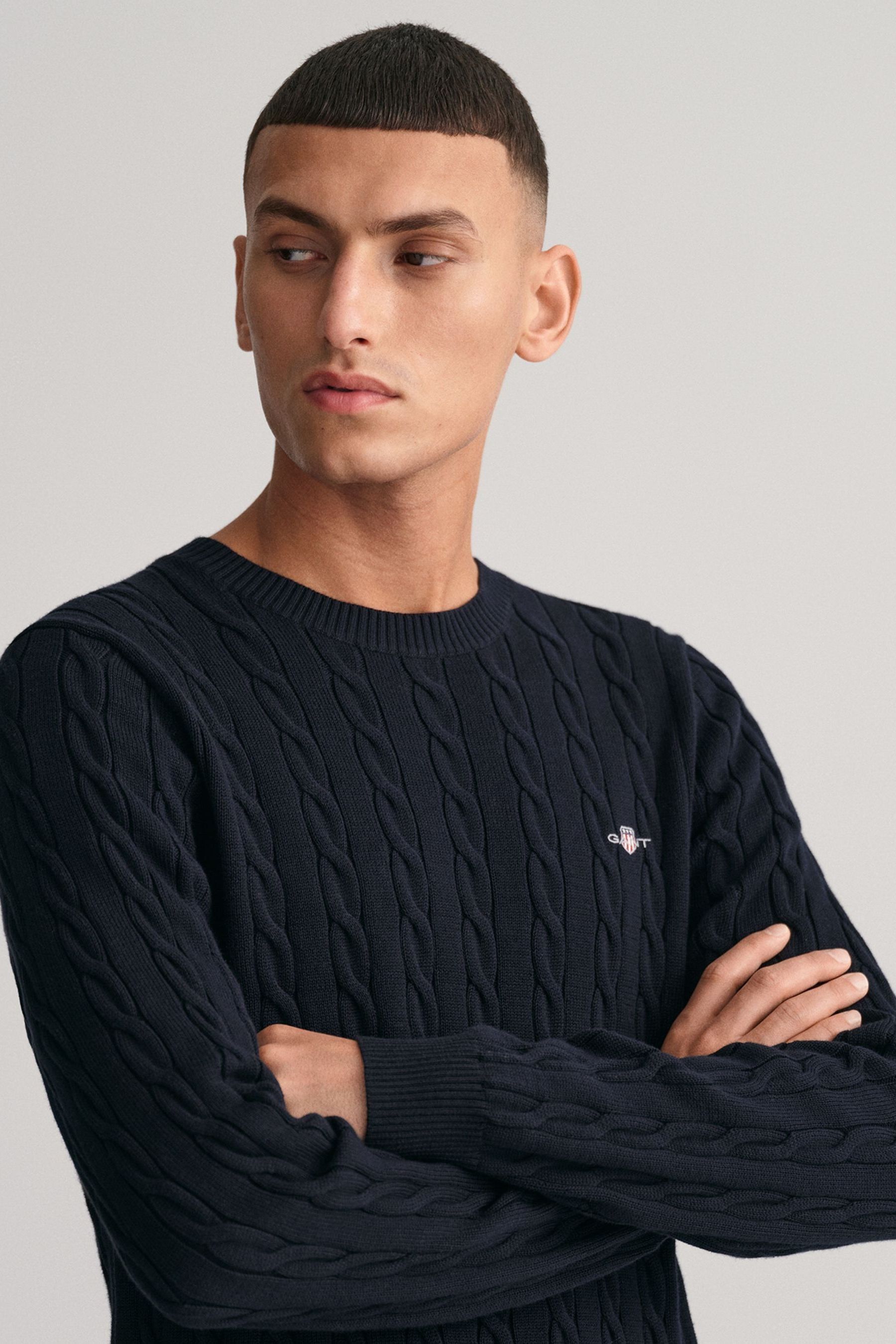 Gant cotton cable crew neck jumper store