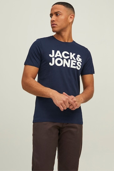 JACK & JONES Black Multipack Logo T-Shirts 3 Pack