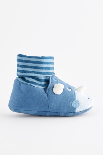 Blue DInosaur Sensory Sock Top Baby Shoes (0-2mths)