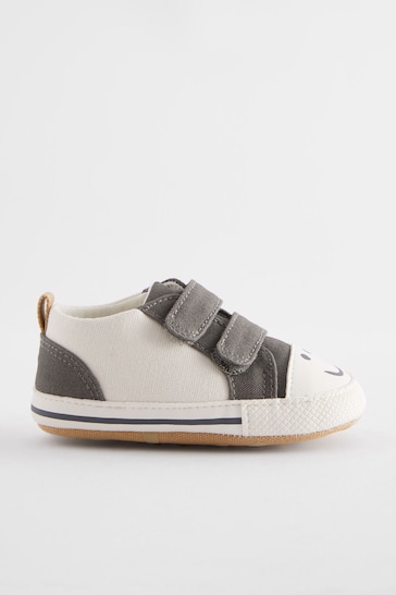 Black/White Happy Two Strap Baby Trainers (0-24mths)