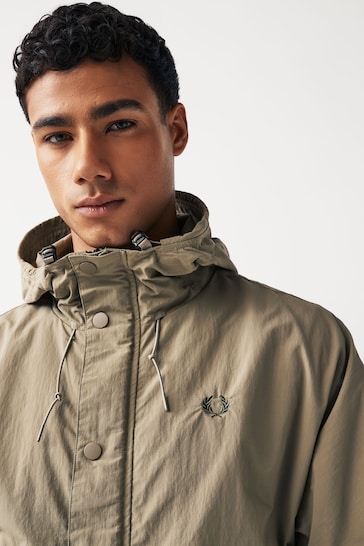 Fred Perry Stone Cropped Hooded Parka Jacket