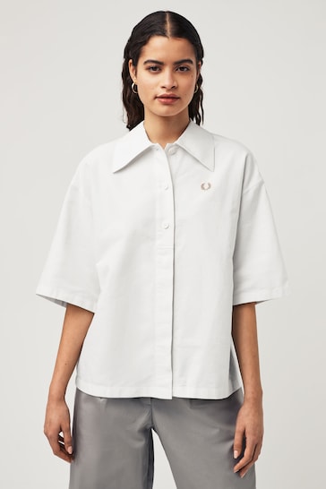 Fred Perry Placket Detail White Shirt