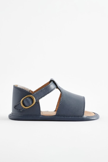 Navy Leather Baby Sandals (0-24mths)