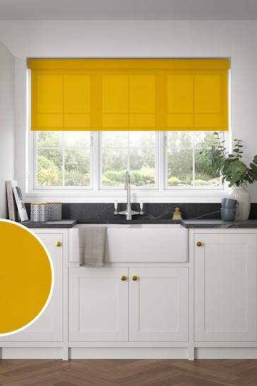 Ochre Yellow Simply Plain Made to Measure Roller Blind