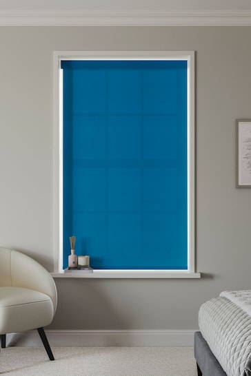 Marine Blue Simply Plain Made to Measure Roller Blind