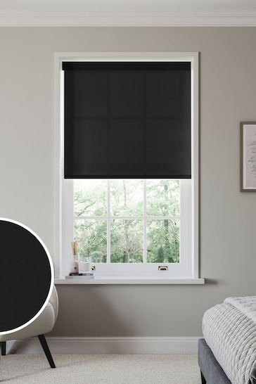 Black Simply Plain Made to Measure Roller Blind