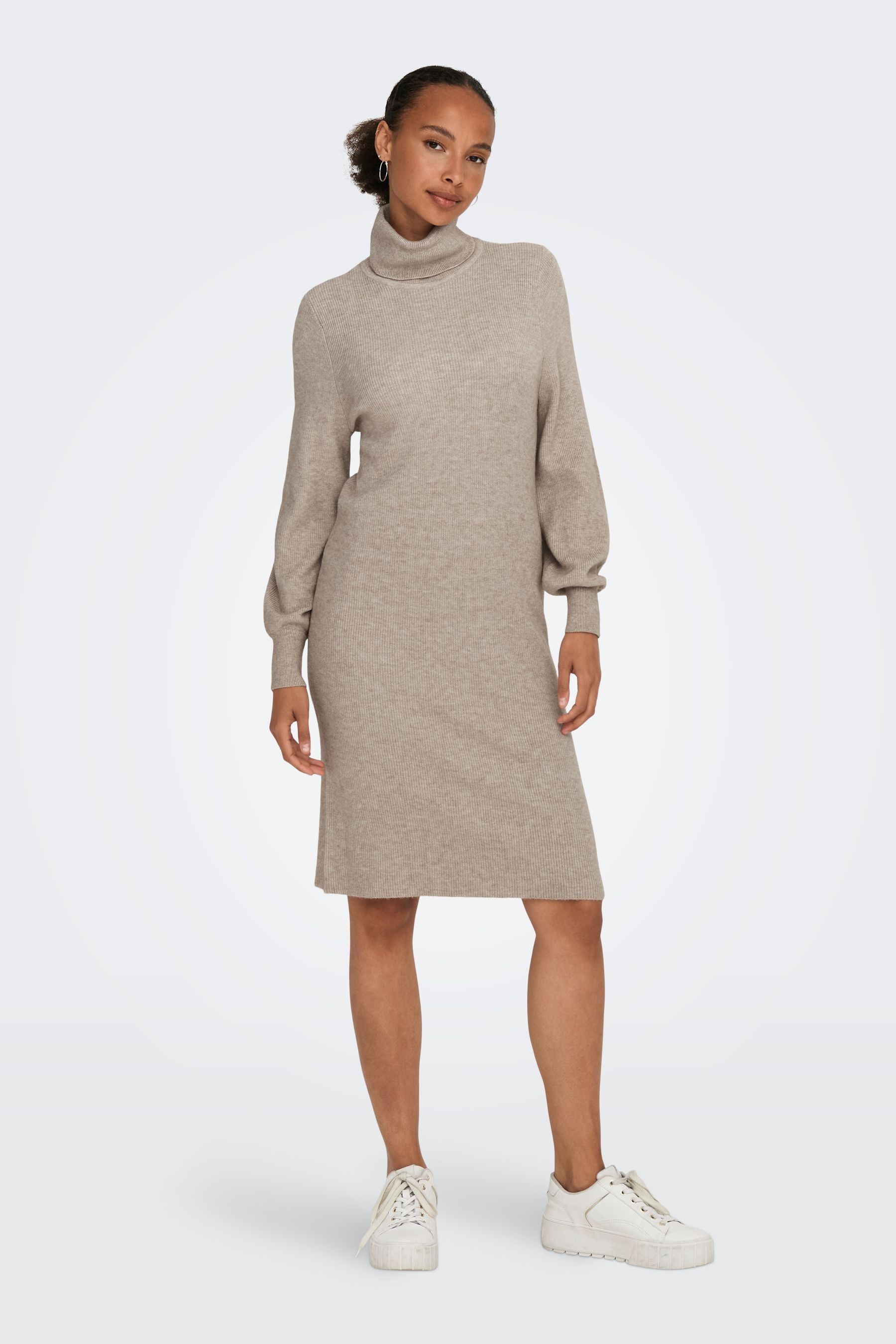 Buy ONLY Cream Knitted Roll Neck Jumper Dress from the Next UK