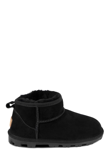 Just Sheepskin™ Black Ladies Mini Grace Sheepskin Boots