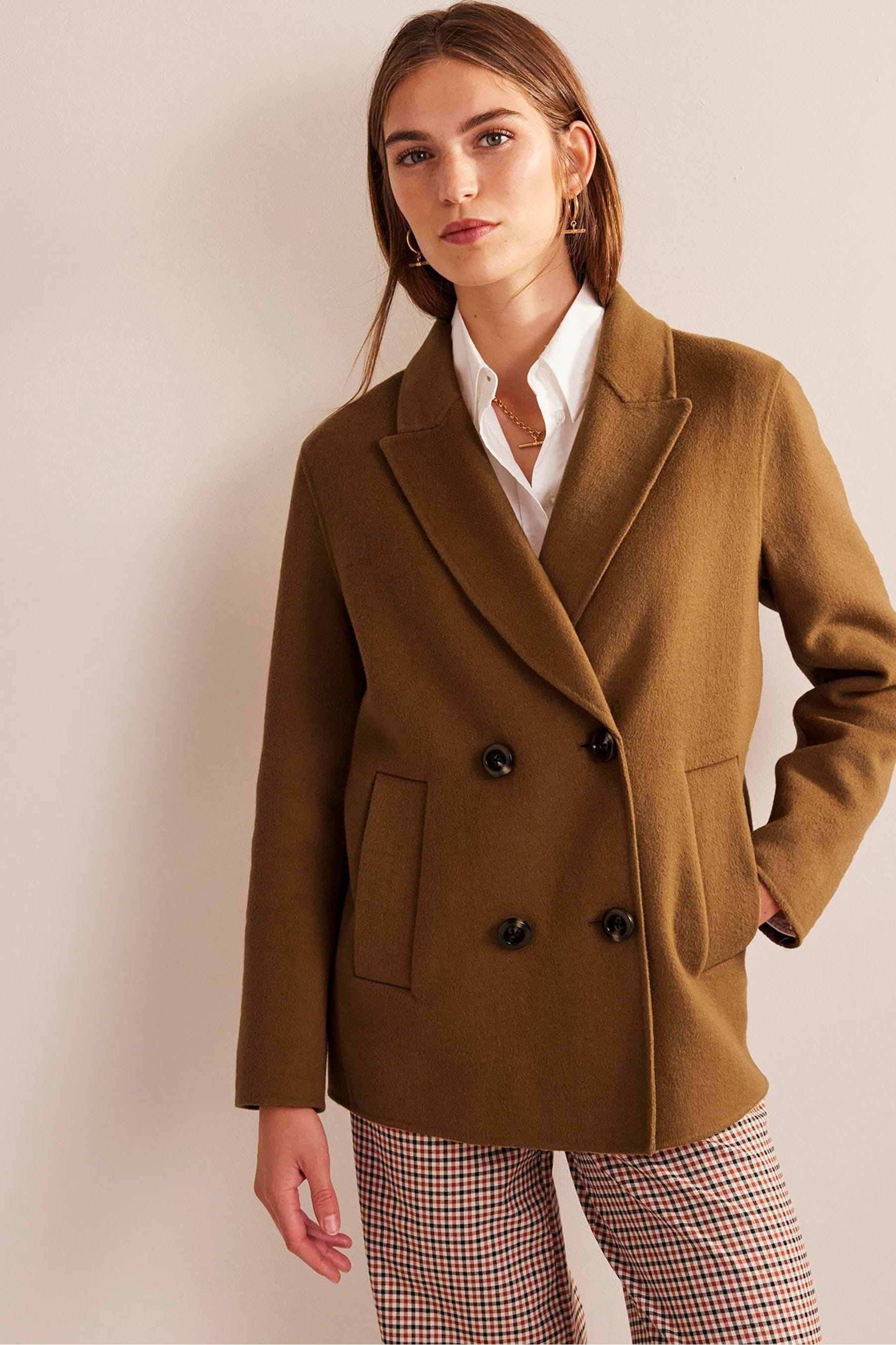 Wool blend pea hot sale coat womens