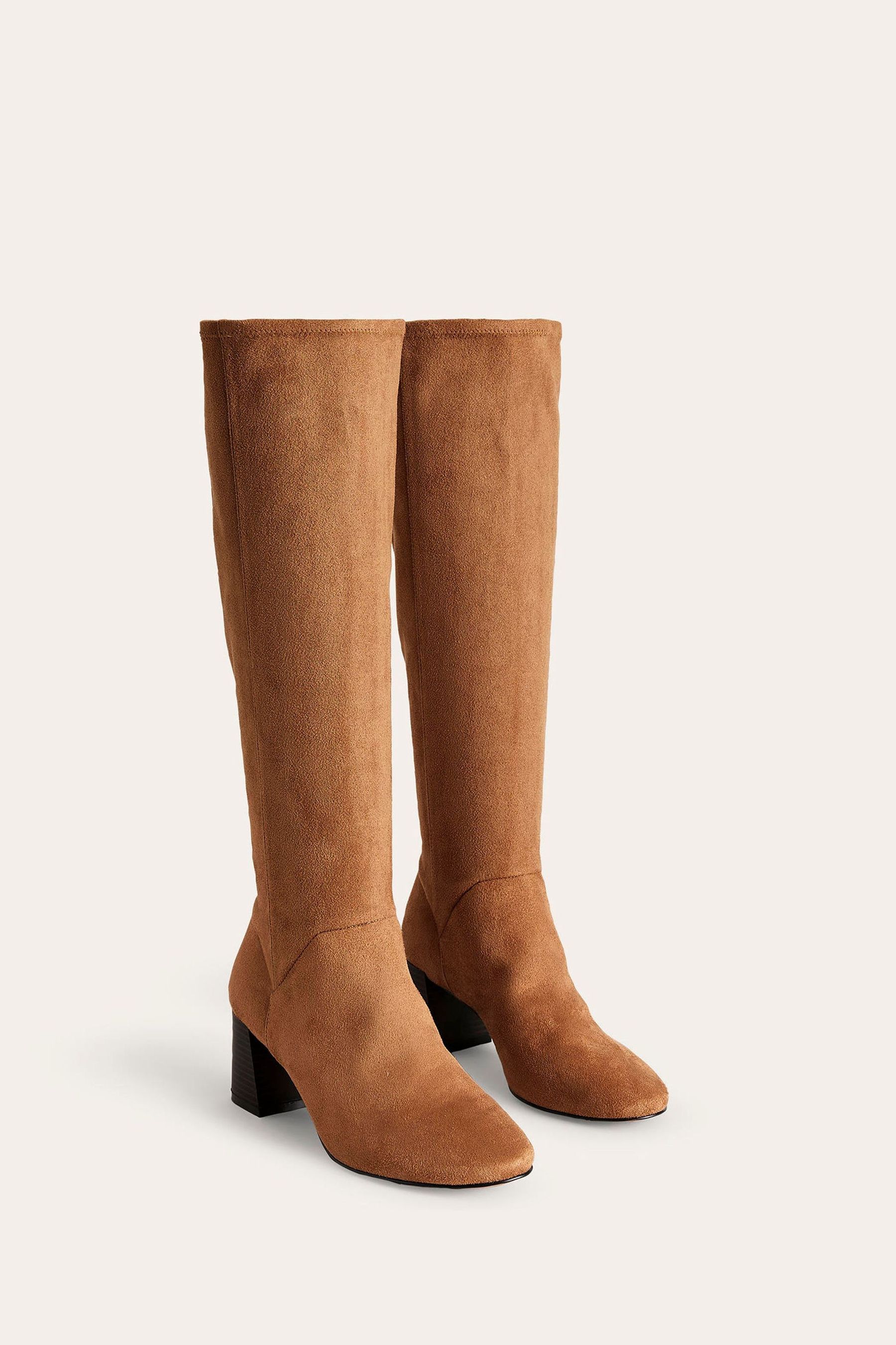 Buy Boden Brown Heeled Stretch Knee High Boots from the Next UK